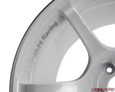 Advan RG-4 Wheel 18x8 5x114.3 44mm Racing White Metallic & Ring - YA48G44EWMR
