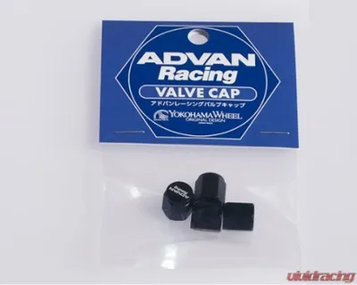 Advan Racing Valve Cap Set - Black - YV6048