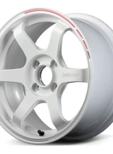 Volk Racing TE37 Sonic Time Attack Edition Wheel 15x6.5 4x100 37mm White/REDOT                                     - WVDSB37AWR - Image 5