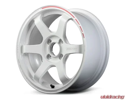 Volk Racing TE37 Sonic Time Attack Edition Wheel 16x6 4x100 43mm White/REDOT - WVDSF43AWR