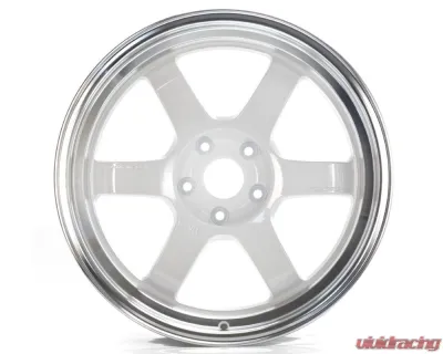 Volk Racing TE37V Mark-II Wheel 18x10.5 5x114.3 15mm Dash White Polished Lip - WVDVAC15EDWF