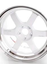 Volk Racing TE37V Mark-II Wheel 18x10.5 5x114.3 15mm Dash White Polished Lip                                     - WVDVAC15EDWF - Image 3