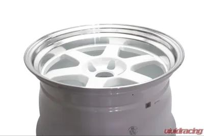 Volk Racing TE37V Mark-II Wheel 18x10.5 5x114.3 15mm Dash White Polished Lip - WVDVAC15EDWF