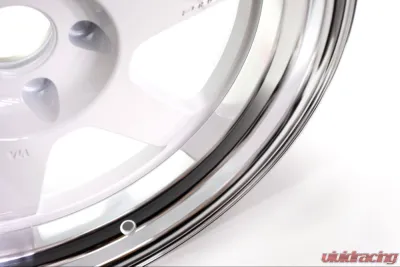 Volk Racing TE37V Mark-II Wheel 18x10.5 5x114.3 15mm Dash White Polished Lip - WVDVAC15EDWF