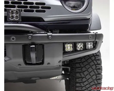 ZROADZ Black Front Bumper OEM Fog LED Kit w/2 3" Amber & 4 3" White LED POD Lights Ford Bronco 2021-2025 - Z325401-KITAW
