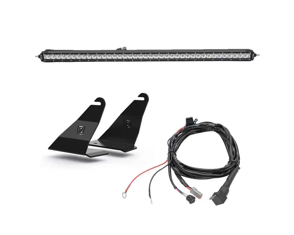 ZROADZ Black Front Roof Rack LED Bracket w/40" LED Straight Single Row Slim Light Bar Ford Bronco 2021-2025 - Z335401-KIT
