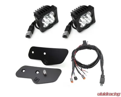 ZROADZ Black Lower A Pillar LED Kit w/2 3" White LED Pod Lights Ford Bronco 2021-2025 - Z365401-KIT2