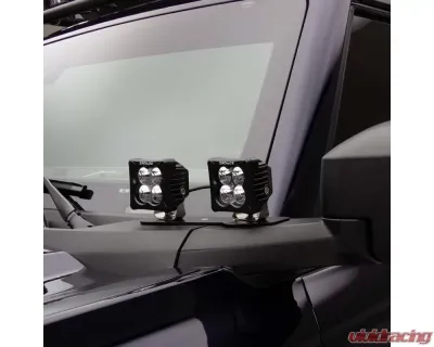 ZROADZ Black Lower A Pillar LED Kit w/4 3" White LED Pod Lights Ford Bronco 2021-2025 - Z365401-KIT4