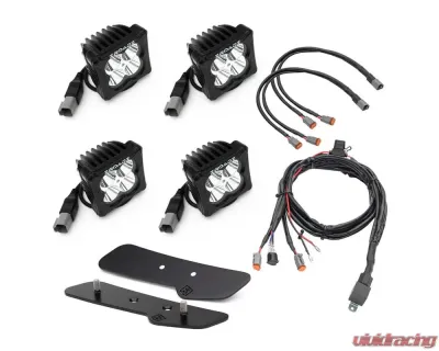 ZROADZ Black Lower A Pillar LED Kit w/4 3" White LED Pod Lights Ford Bronco 2021-2025 - Z365401-KIT4