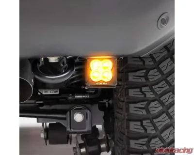 ZROADZ Black Under Rear Bumper LED Kit w/2 3" Amber LED Pod Lights Ford Bronco 2021-2025 - Z385401-KITA