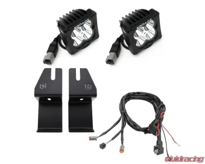 ZROADZ Black Under Rear Bumper LED Kit w/2 3" Amber LED Pod Lights Ford Bronco 2021-2025 - Z385401-KITA