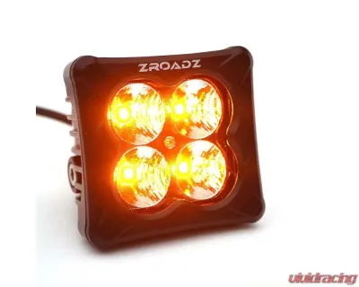 ZROADZ Black Under Rear Bumper LED Kit w/2 3" Amber LED Pod Lights Ford Bronco 2021-2025 - Z385401-KITA