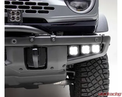 ZROADZ Black Front Bumper OEM Fog LED Kit w/6 3" White LED POD Lights Ford Bronco 2021-2025 - Z325401-KIT