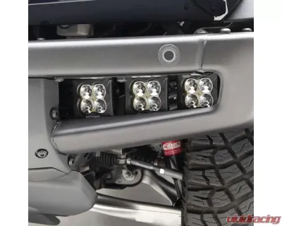 ZROADZ Black Front Bumper OEM Fog LED Kit w/6 3" Amber LED POD Lights Ford Bronco 2021-2025 - Z325401-KITA