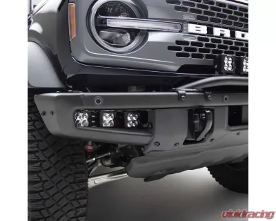 ZROADZ Black Front Bumper OEM Fog LED Kit w/6 3" Amber LED POD Lights Ford Bronco 2021-2025 - Z325401-KITA