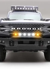 ZROADZ Black Front Bumper Top LED Kit w/4 3" White & 2 3" Amber LED Light Pods Ford Bronco 2021-2025                                     - Z325431-KITAW - Image 2