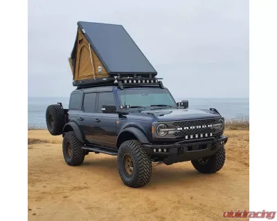 ZROADZ Black Front Bumper OEM Fog LED Kit w/6 3" Amber LED POD Lights Ford Bronco 2021-2025 - Z325401-KITA