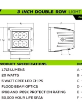 ZROADZ Hood Hinge LED Kit  Incl. (2) 3 Inch LED Pod Lights Silverado Sierra 1500 2007-2013                                     - Z362051-Kit2 - Image 3