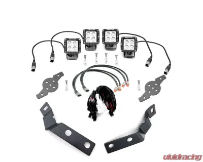 ZROADZ Hood Hinge LED Kit  Incl. (4) 3 Inch LED Pod Lights Chevrolet Silverado 1500 2007-2013 - Z362051-Kit4