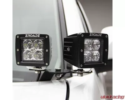 ZROADZ Hood Hinge LED Kit Includes (4) 3 Inch ZROADZ LED Pod Lights | Universal Wiring Harness Chevrolet Silverado 1500 2014-2018 - Z362081-Kit4
