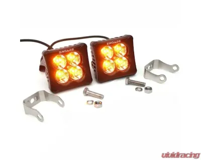 ZROADZ LED Light Pod Set G2 Series Amber Flood Beam 2 Piece  3 Inch - Z30BC12W-D3A-2