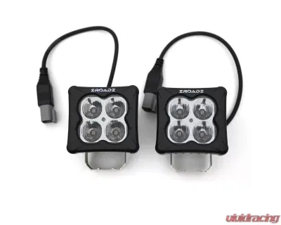 ZROADZ LED Light Pod Set G2 Series Amber Flood Beam 2 Piece  3 Inch - Z30BC12W-D3A-2