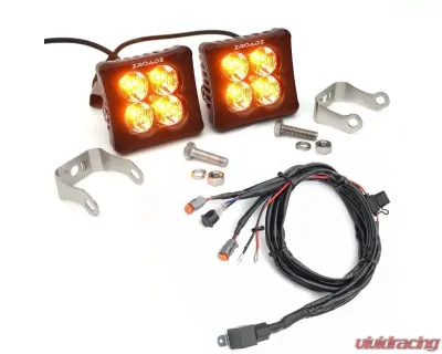 ZROADZ LED Light Pod Kit 3Inch G2 Series Amber Flood Beam 2 Piece Kit w/ Wiring Harness - Z30BC12W-D3A-K