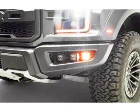 ZROADZ Front Bumper OEM Fog Amber LED Kit w/ 2Pcs 3 Inch Amber LED Pod Lights Ford F-150 Raptor 2017-2020