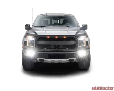 ZROADZ Front Bumper OEM Fog Amber LED Kit w/ 2Pcs 3 Inch Amber LED Pod Lights Ford F-150 Raptor 2017-2020 - Z325672-KIT