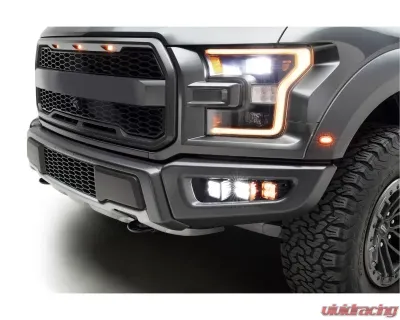 ZROADZ Front Bumper OEM Fog Amber LED Kit w/ 2Pcs 3 Inch Amber LED Pod Lights Ford F-150 Raptor 2017-2020 - Z325672-KIT
