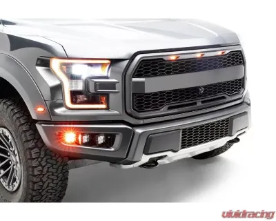 ZROADZ Front Bumper OEM Fog Amber LED Kit w/ 2Pcs 3 Inch Amber LED Pod Lights Ford F-150 Raptor 2017-2020 - Z325672-KIT