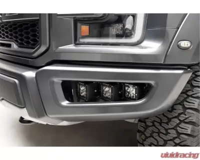 ZROADZ Front Bumper OEM Fog Amber LED Kit w/ 2Pcs 3 Inch Amber LED Pod Lights Ford F-150 Raptor 2017-2020 - Z325672-KIT