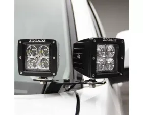 ZROADZ Hood Hinge LED Kit w/ 4Pcs 3 Inch LED Pod Lights Ford Super Duty 2017-2022