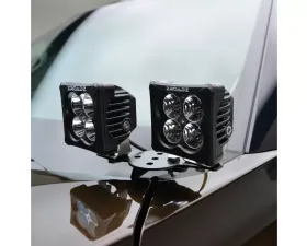 ZROADZ Hood Hinge LED Kit w/2Pcs 3 Inch Amber & 2Pcs White LED Pod Lights Toyota Tundra 2022-2025