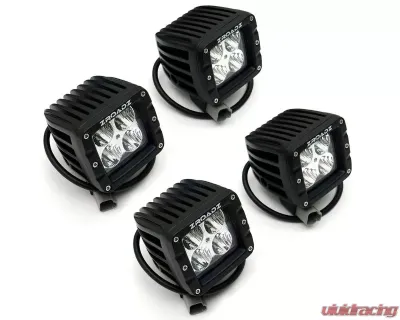 ZROADZ Hood Hinge LED Kit w/2Pcs 3 Inch Amber & 2Pcs White LED Pod Lights Toyota Tundra 2022-2025 - Z369671-KITAW