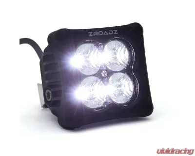 ZROADZ Hood Hinge LED Kit w/2Pcs 3 Inch Amber & 2Pcs White LED Pod Lights Toyota Tundra 2022-2025 - Z369671-KITAW