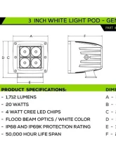 ZROADZ Front Roof Multiple LED Pods Kit (White) Ford Bronco 2021-2023                                     - Z935401-KIT - Image 16