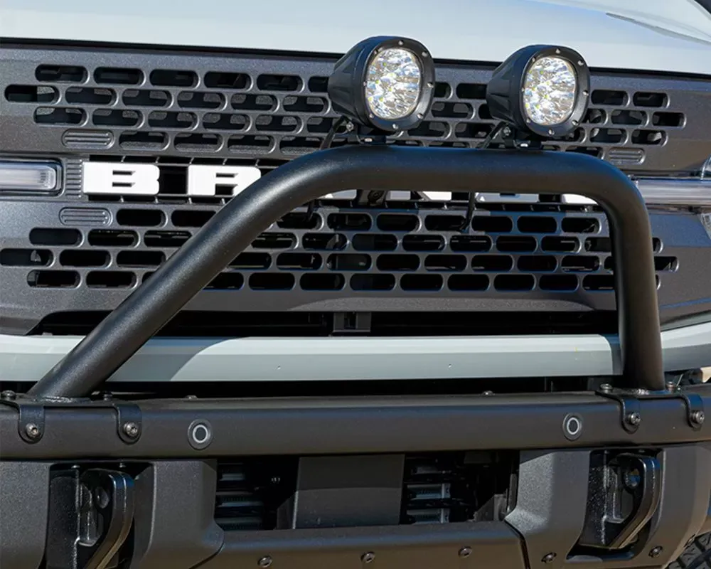 ZROADZ Prerunner Baja Series Front Bumper Bars - LED Kit (Standard Hoop) (4" Round White LED Pod Lights) Ford Bronco 2021-2025 - Z325441-KIT