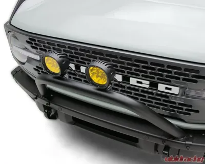 ZROADZ Prerunner Baja Series Front Bumper Bars - LED Kit (Standard Hoop) LED Kit (4" Round Amber LED Pod Lights) Ford Bronco 2021-2025 - Z325441-KITA