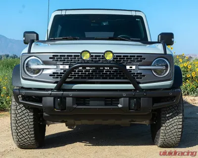 ZROADZ Prerunner Baja Series Front Bumper Bars - LED Kit (Standard Hoop) (4" Round White LED Pod Lights) Ford Bronco 2021-2025 - Z325441-KIT