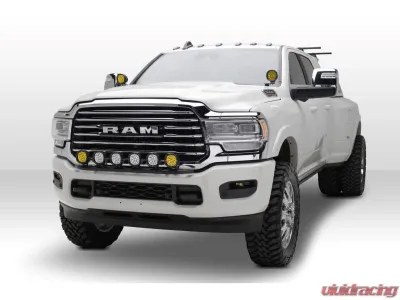 ZROADZ Front Bumper Top LED Mounting Kit w/ (4) 4-inch ZROADAZ White & (2) 4 inch Amber LED Light Pods RAM 2500 | 3500 2019-2024 - Z324531-KITAW