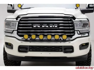 ZROADZ Front Bumper Top LED Mounting Kit w/ (6) 4-inch ZROADAZ Amber LED Light Pods RAM 2500 | 3500 2019-2024 - Z324531-KITA
