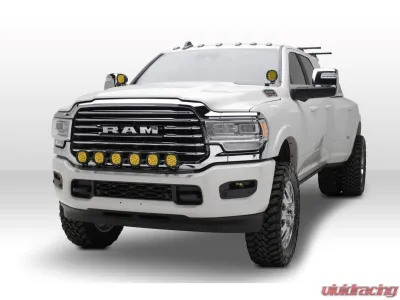 ZROADZ Front Bumper Top LED Mounting Kit w/ (6) 4-inch ZROADAZ Amber LED Light Pods RAM 2500 | 3500 2019-2024 - Z324531-KITA