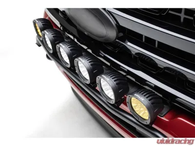 ZROADZ Front Bumper Top LED Mounting Bracket Kit w/ (6) ZROADZ 4-inch LED Light Pods (4) White (2) Amber Ford Superduty 2023-2025 - Z325981-KIT6AW