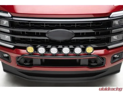 ZROADZ Front Bumper Top LED Mounting Bracket Kit w/ (6) ZROADZ 4-inch LED Light Pods (4) White (2) Amber Ford Superduty 2023-2025 - Z325981-KIT6AW
