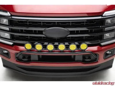 ZROADZ Front Bumper Top LED Mounting Bracket Kit w/ (6) ZROADZ 4-inch Amber LED Light Pods Ford Superduty 2023-2025 - Z325981-KIT6A