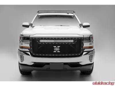 ZROADZ Black Mild Steel Front Roof LED Kit w/ (1) 50 Inch ZROADZ LED Curved Double Row Light Bar Chevrolet Silverado 1500 LTD 2022 - Z332281-KIT-C