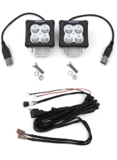 ZROADZ Black Mild Steel Hood Hinge LED Kit w/ (2) 3 inch ZROADZ LED Pod Lights Chevrolet Silverado 2500HD | 3500HD 2020-2023                                     - Z361231-KIT2 - Image 3