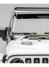 ZROADZ Black Mild Steel Front Roof LED Kit w/ (1) 50 Inch Straight Single Row Slim Light Bar and (4) 3 Inch ZROADZ LED Pod Lights Jeep Gladiator 2019-2025                                     - Z374831-KIT4S - Image 2