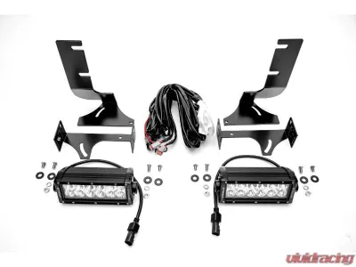 ZROADZ Black Mild Steel Rear Bumper LED Kit w/ (2) 6 inch ZROADZ LED Straight Double Row Light Bars Chevrolet Silverado 2500HD | 3500HD 2020-2023 - Z381231-KIT